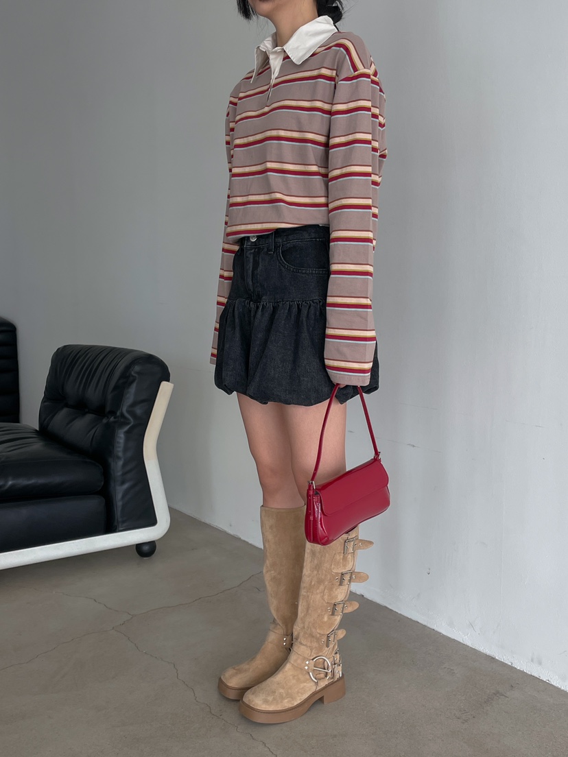 ILLO直郵韓國代購女裝新品熱賣職業人氣時尚24秋冬休閑短裙MILLIMETER/MGML短裙