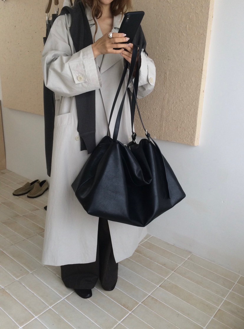 HER直郵韓國代購女裝新款休閑人氣推薦24秋冬真品長款風衣HER長款風衣