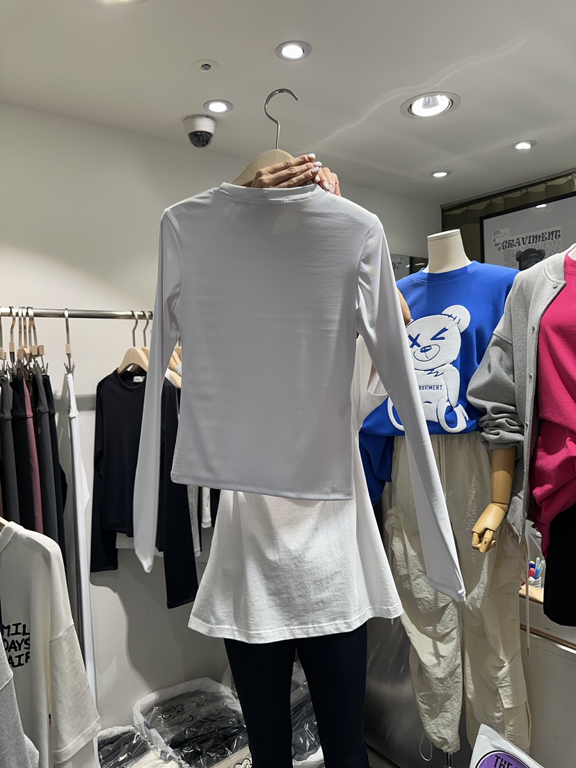 THE LOT/ LOT韓國直郵東大門實拍女裝新品真品長袖T恤修身羅紋THE LOT/ LOT長袖T恤
