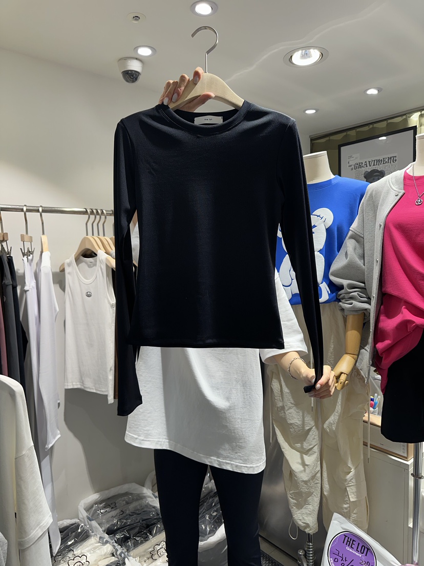 THE LOT/ LOT韓國直郵東大門實拍女裝新品真品長袖T恤修身羅紋THE LOT/ LOT長袖T恤圖色2