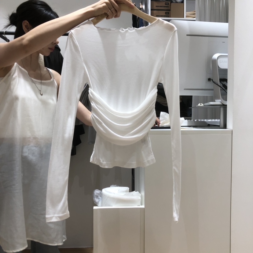 OFCOURSE韓國直郵東大門實拍女裝新款人氣時尚休閑推薦長袖T恤OFCOURSE長袖T恤圖色2