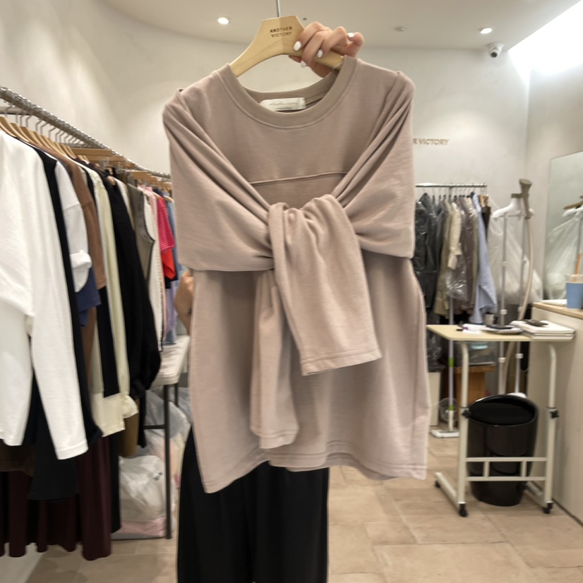 ANOTHER VICTORY韓國直郵女裝新款休閑24秋冬長袖T恤開襟衫PRIVIE長袖T恤圖色2