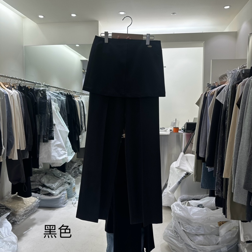 ZERO ZERO韓國直郵東大門實拍女裝新款推薦休閑24秋冬裙褲ASHTOE裙褲圖色1