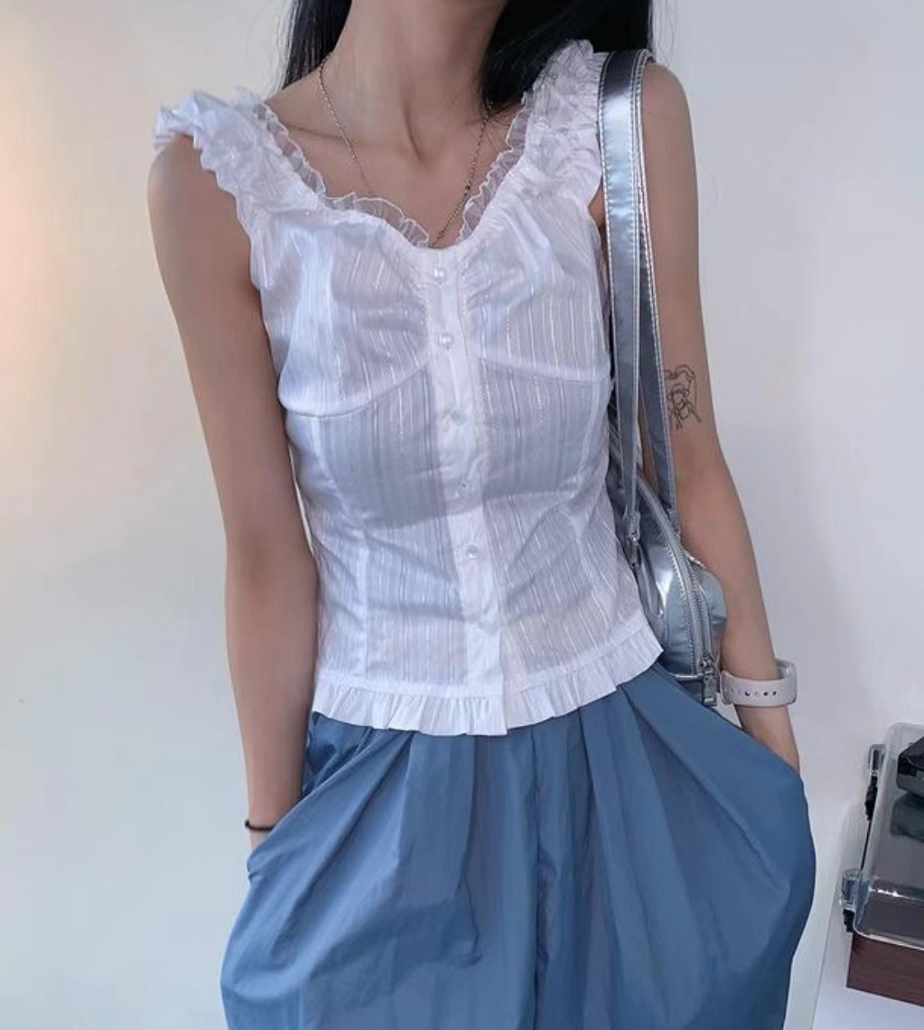 VERLIEBT韓國直郵東大門代購女裝新款真品時尚吊帶背心蕾絲VERLIEBT吊帶/背心