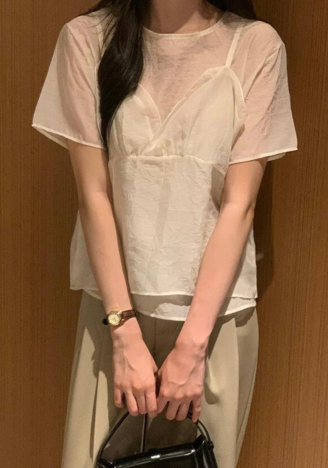AND SLOW韓國直郵東大門實拍女裝新品真品職業24秋冬襯衫蕾絲衫VIVIANLEE襯衫/蕾絲衫圖色2