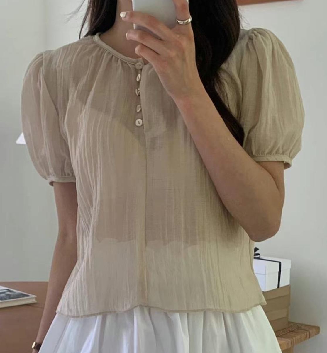 INOUF/FLUTTER雙領標韓國直郵東大門代購女裝新款推薦襯衫蕾絲衫INOUF/FLUTTER襯衫/蕾絲衫圖色2