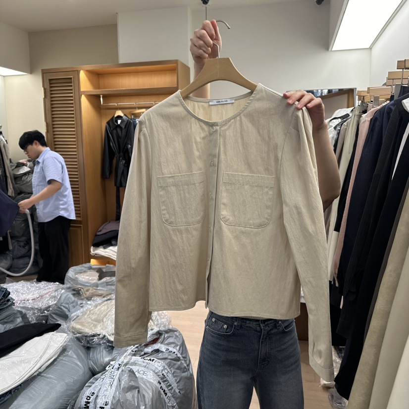 VAN NUVO韓國直郵東大門代購女裝新款時尚熱賣24秋冬襯衫蕾絲衫VAN NUVO襯衫/蕾絲衫