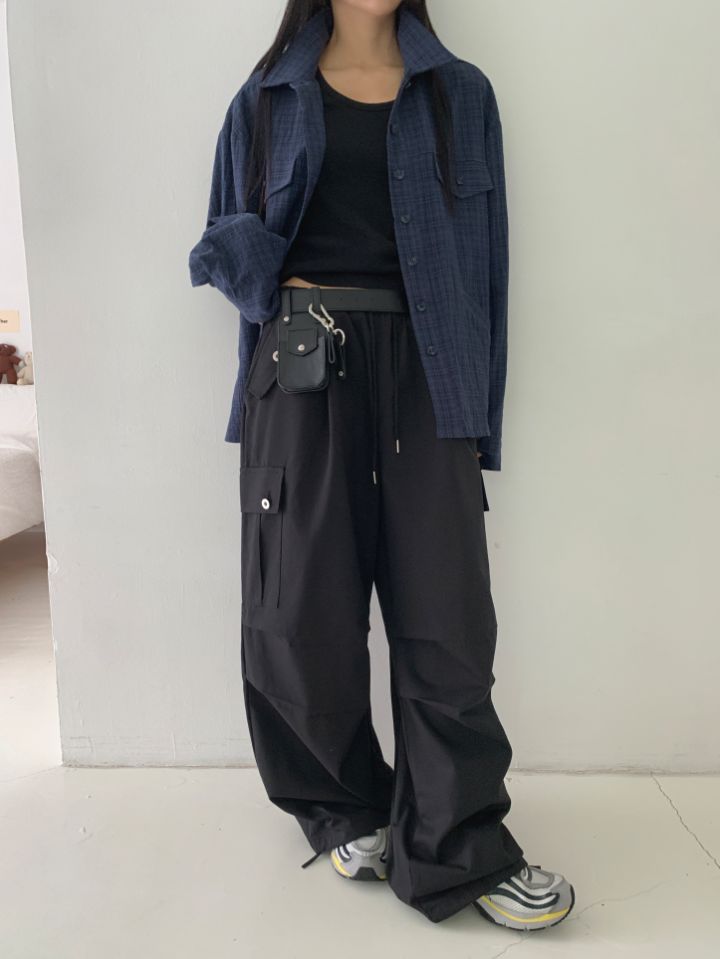 4LEAF直郵韓國代購女裝新款時尚人氣真品推薦24秋冬休閑褲4LEAF休閑褲