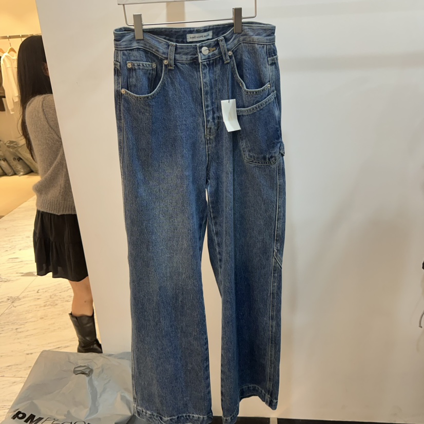 AIME HOPE MAKE韓國直郵東大門實拍女裝新品時尚24秋冬牛仔褲AIME HOPE MAKE牛仔褲圖色1