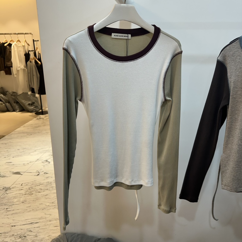 AIME HOPE MAKE韓國直郵東大門代購女裝新款24秋冬長袖T恤AIME HOPE MAKE長袖T恤圖色1