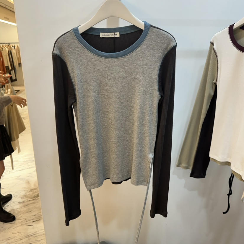 AIME HOPE MAKE韓國直郵東大門代購女裝新款24秋冬長袖T恤AIME HOPE MAKE長袖T恤圖色2