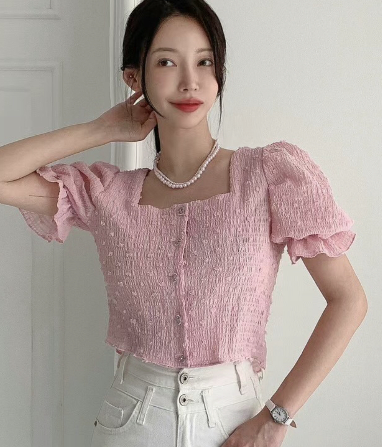PINK PUMPKIN韓國直郵女裝新款推薦時尚真品職業襯衫蕾絲衫PINK PUMPKIN襯衫/蕾絲衫