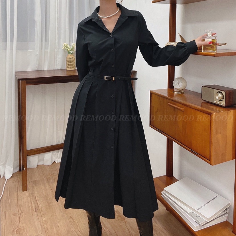 REMOOD韓國直郵女裝新品人氣推薦休閑熱賣24春夏時尚連衣裙FRENCH DOOR連衣裙