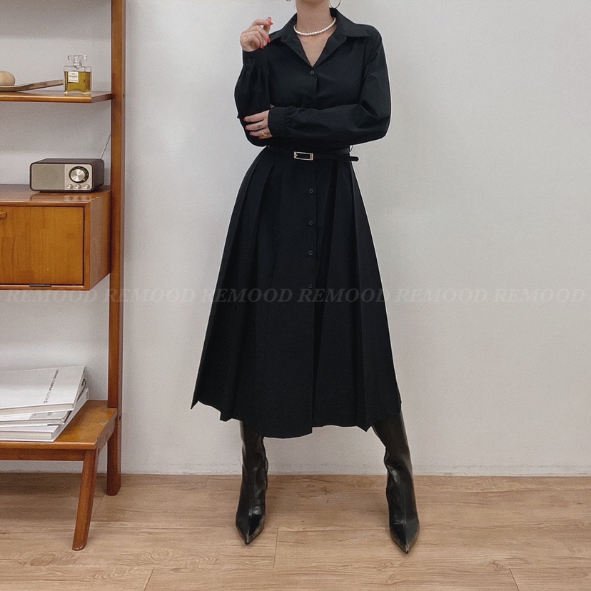 REMOOD韓國直郵女裝新品人氣推薦休閑熱賣24春夏時尚連衣裙FRENCH DOOR連衣裙