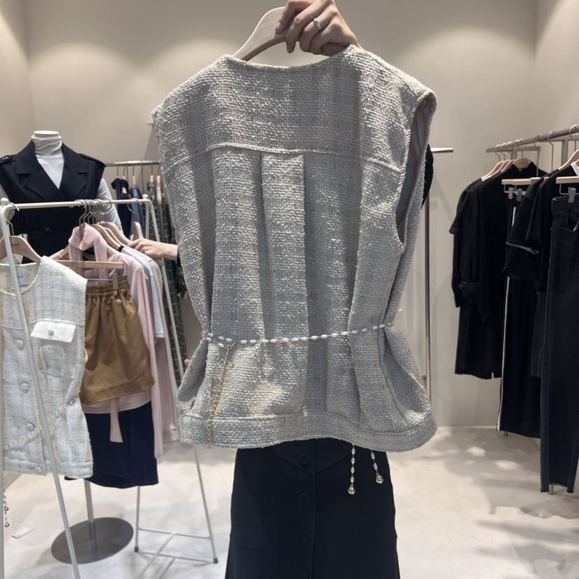 HANNA21韓國直郵東大門代購女裝新品時尚24秋冬馬甲包含腰帶HANNA21馬甲