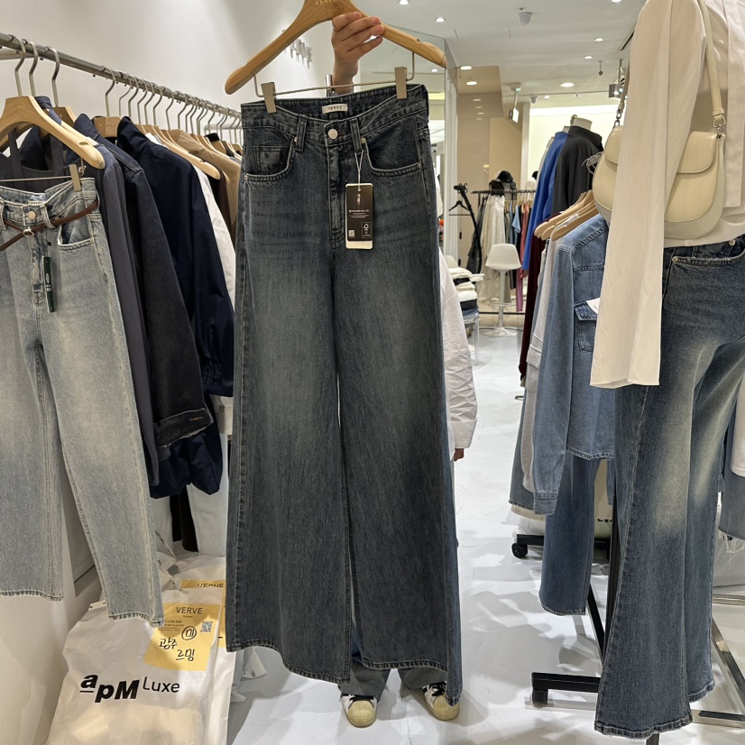 KIRKE韓國直郵東大門實拍女裝新品熱賣推薦職業休閑人氣牛仔褲VERVE牛仔褲