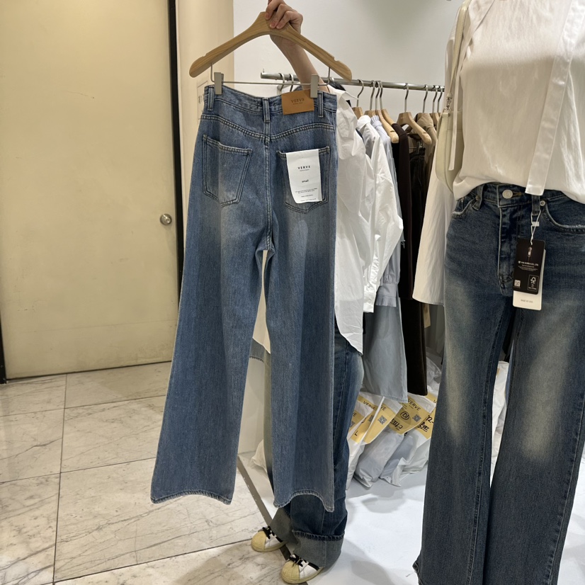 KIRKE韓國直郵東大門實拍女裝新品熱賣真品休閑職業人氣牛仔褲VERVE牛仔褲