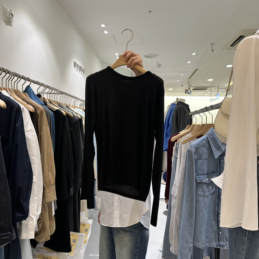 KIRKE韓國直郵東大門代購女裝新款24春夏真品時尚長袖T恤VERVE長袖T恤圖色4