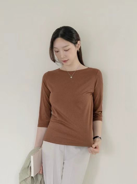 라떼韓國直郵東大門代購女裝新品職業推薦24秋冬熱賣人氣T恤Latte_T恤