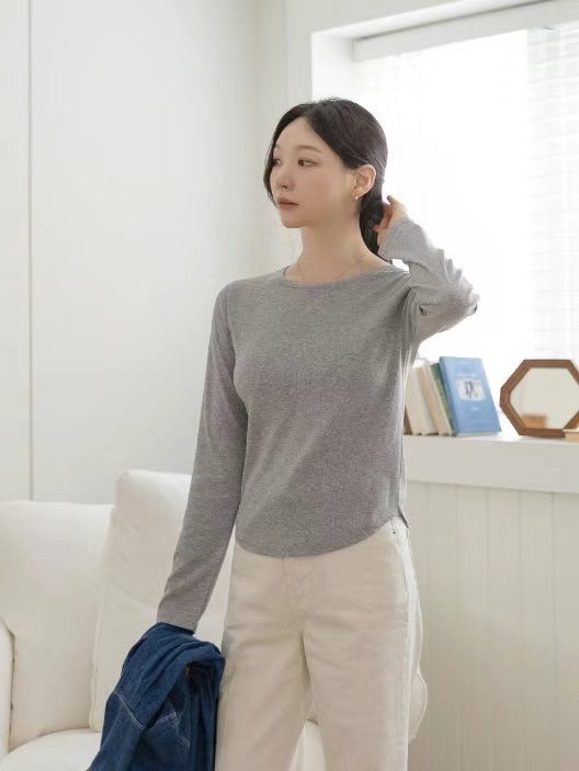 라떼韓國直郵東大門實拍女裝新款推薦真品人氣時尚休閑長袖T恤Latte_長袖T恤圖色3
