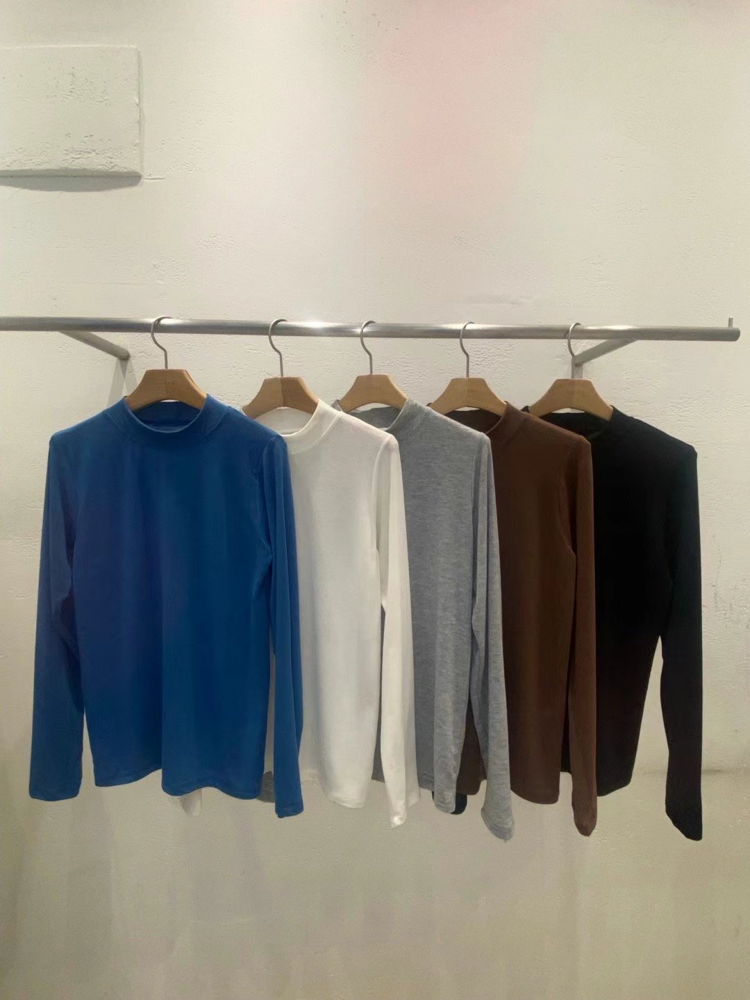 라떼直郵韓國代購女裝新品24秋冬時尚休閑真品職業長袖T恤Latte_長袖T恤圖色1左一色