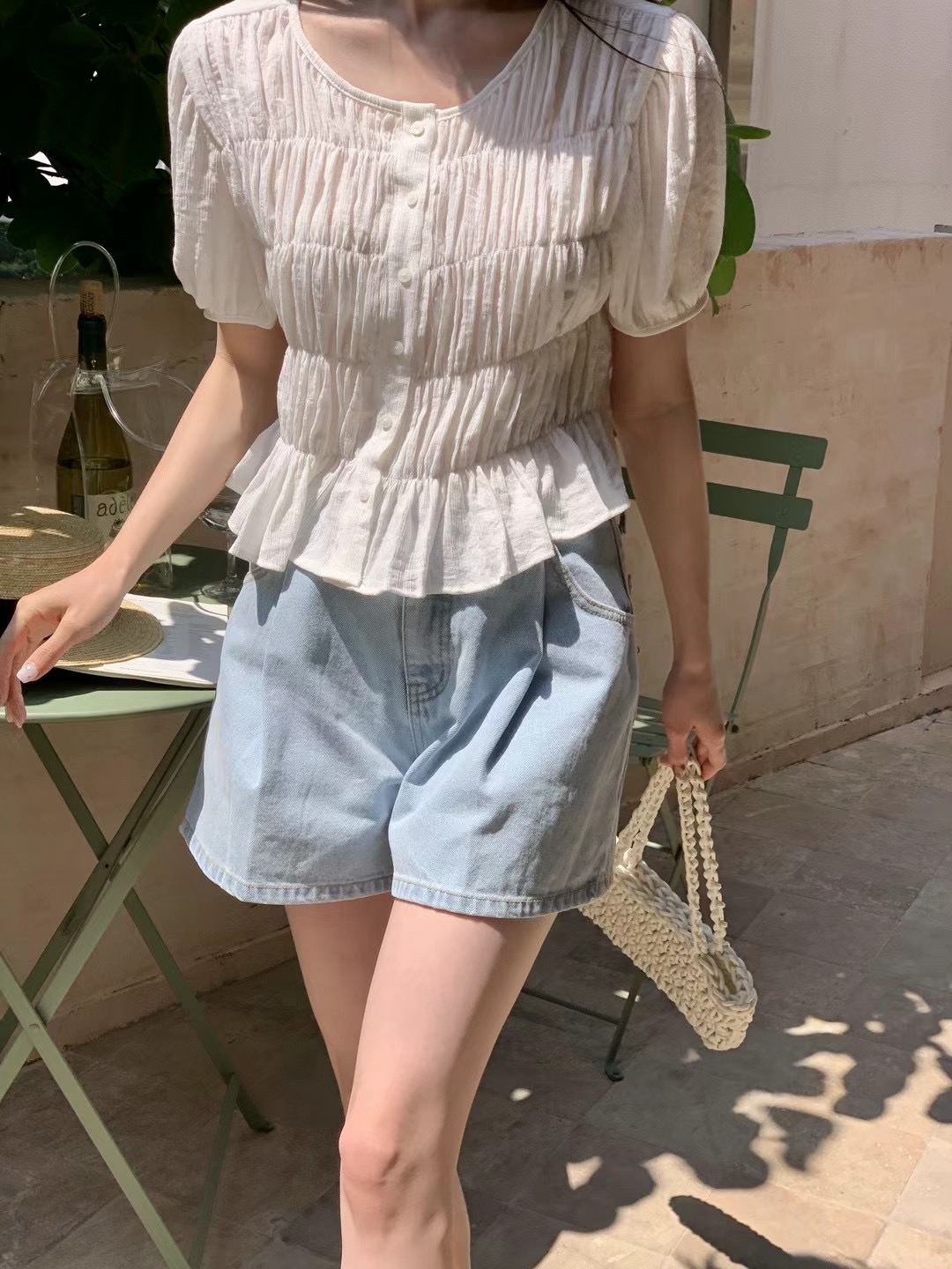 OUIR韓國直郵東大門代購女裝新款24秋冬時尚熱賣襯衫蕾絲衫OUIR襯衫/蕾絲衫