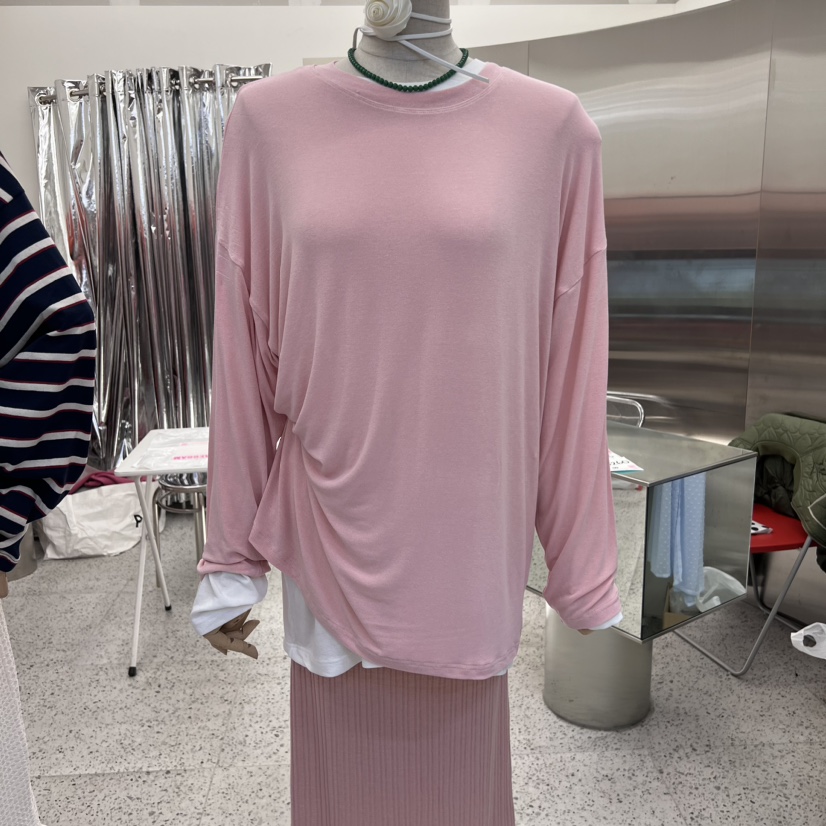 SAEGGAM韓國直郵東大門實拍女裝新品休閑24秋冬時尚長袖T恤SAEGGAM長袖T恤