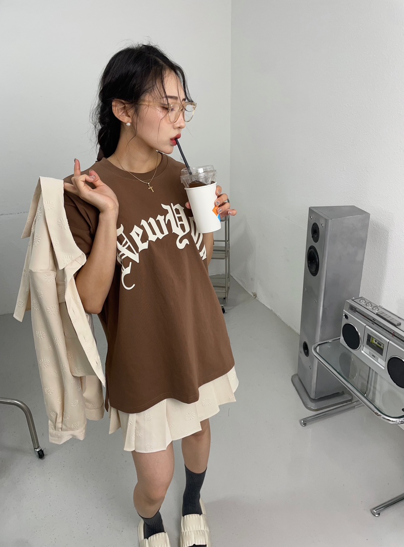 AVEC-OT韓國直郵東大門代購女裝新款職業休閑真品熱賣24秋冬T恤EIGHTGLOWT恤