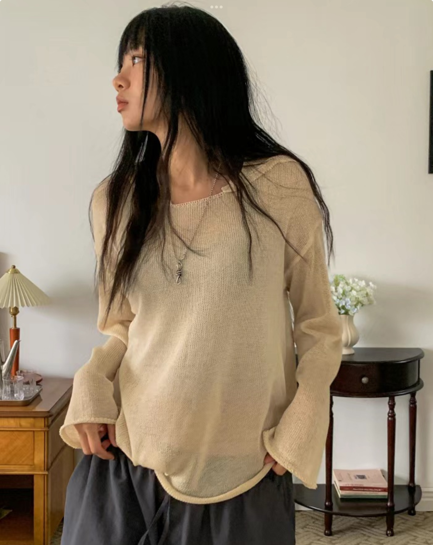 HOPPER直郵韓國代購女裝新款真品時尚職業人氣熱賣24秋冬針織衫HOPPER/LAY OVER針織衫