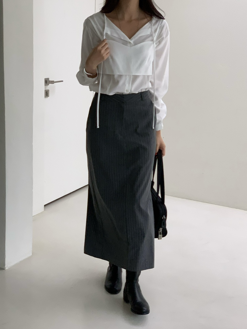 SORBET韓國直郵東大門實拍女裝新品熱賣休閑人氣真品推薦長裙SORBET/flat white長裙