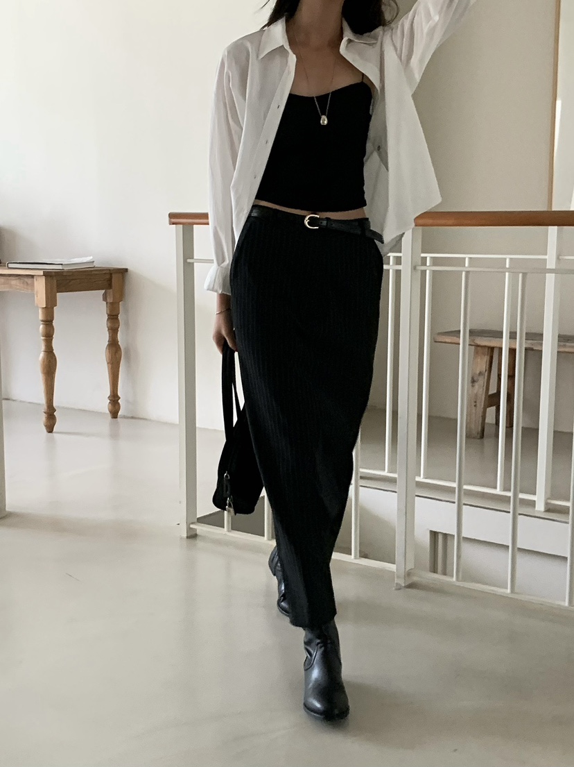 SORBET韓國直郵東大門實拍女裝新品熱賣休閑人氣真品推薦長裙SORBET/flat white長裙