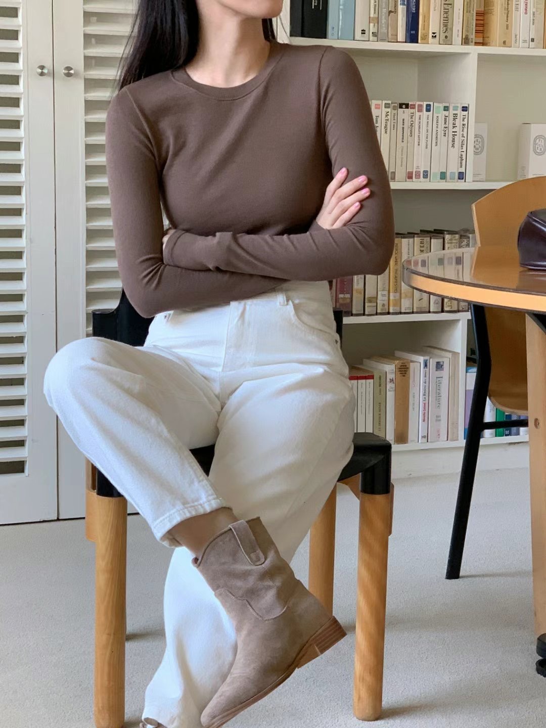 DOT BASIC韓國直郵東大門實拍女裝新品推薦熱賣人氣長袖T恤DOT BASIC長袖T恤