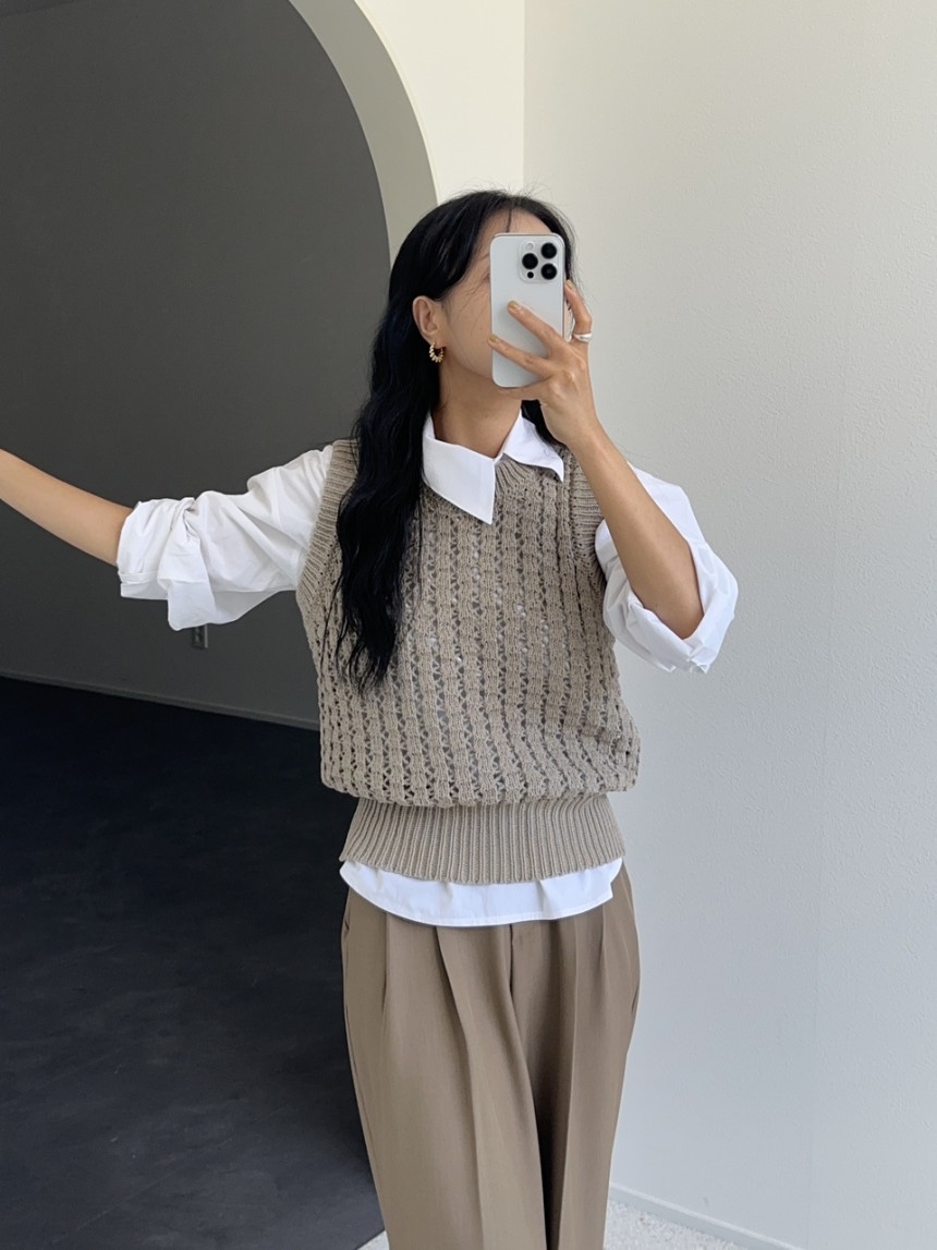BONHEUR直郵韓國代購女裝新品時尚真品職業24秋冬吊帶背心透視BONHEUR-2件起吊帶/背心