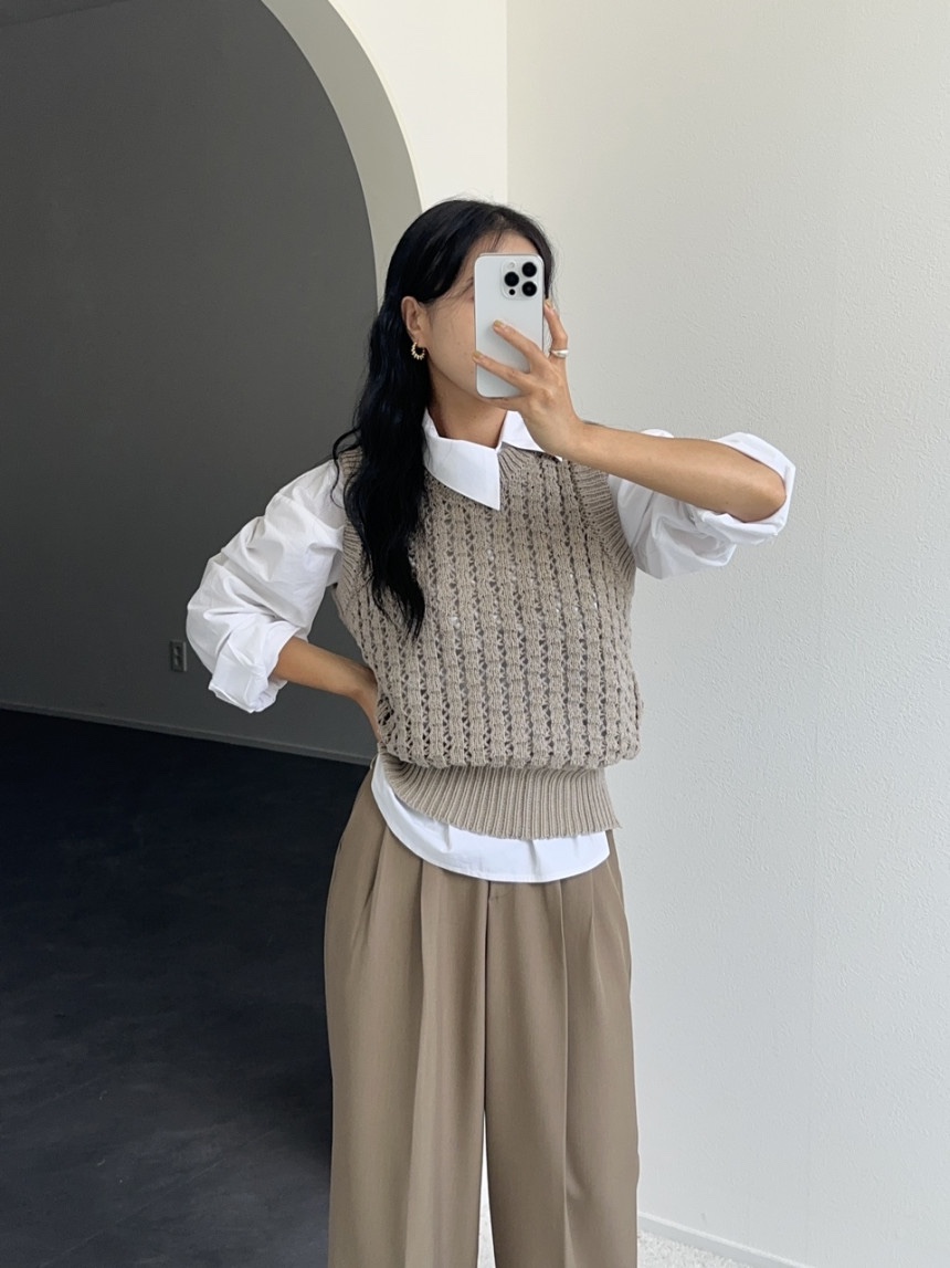 BONHEUR直郵韓國代購女裝新品時尚真品職業24秋冬吊帶背心透視BONHEUR-2件起吊帶/背心