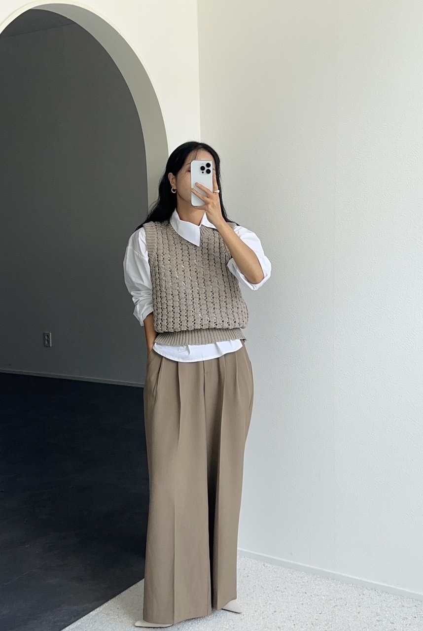 BONHEUR直郵韓國代購女裝新品時尚真品職業24秋冬吊帶背心透視BONHEUR-2件起吊帶/背心
