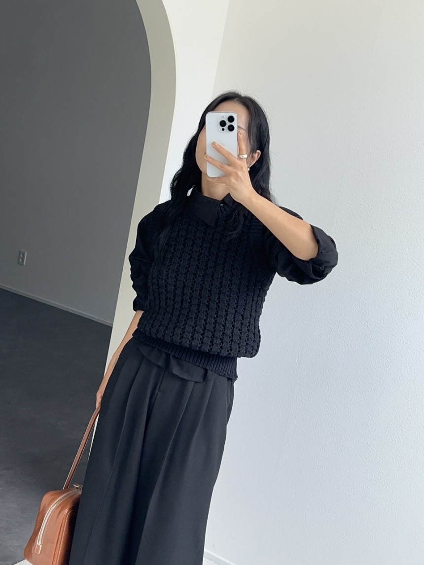 BONHEUR直郵韓國代購女裝新品時尚真品職業24秋冬吊帶背心透視BONHEUR-2件起吊帶/背心