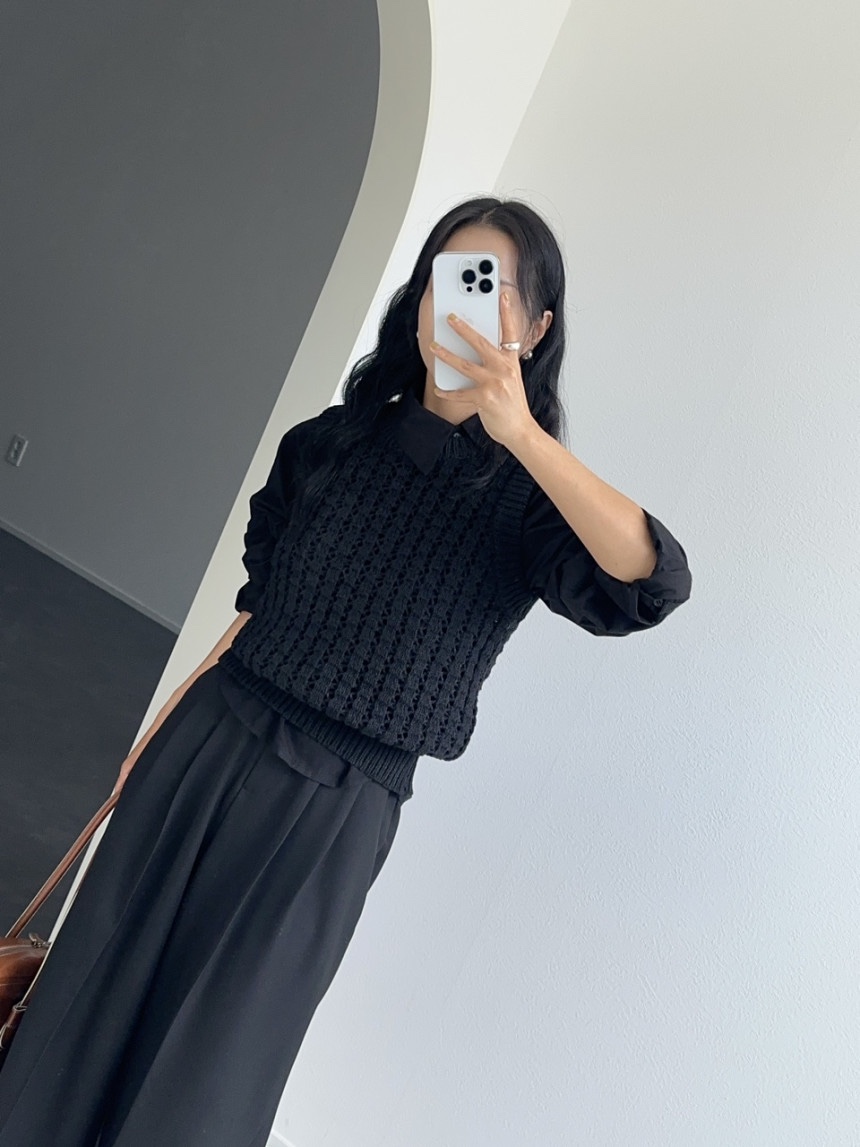 BONHEUR直郵韓國代購女裝新品時尚真品職業24秋冬吊帶背心透視BONHEUR-2件起吊帶/背心