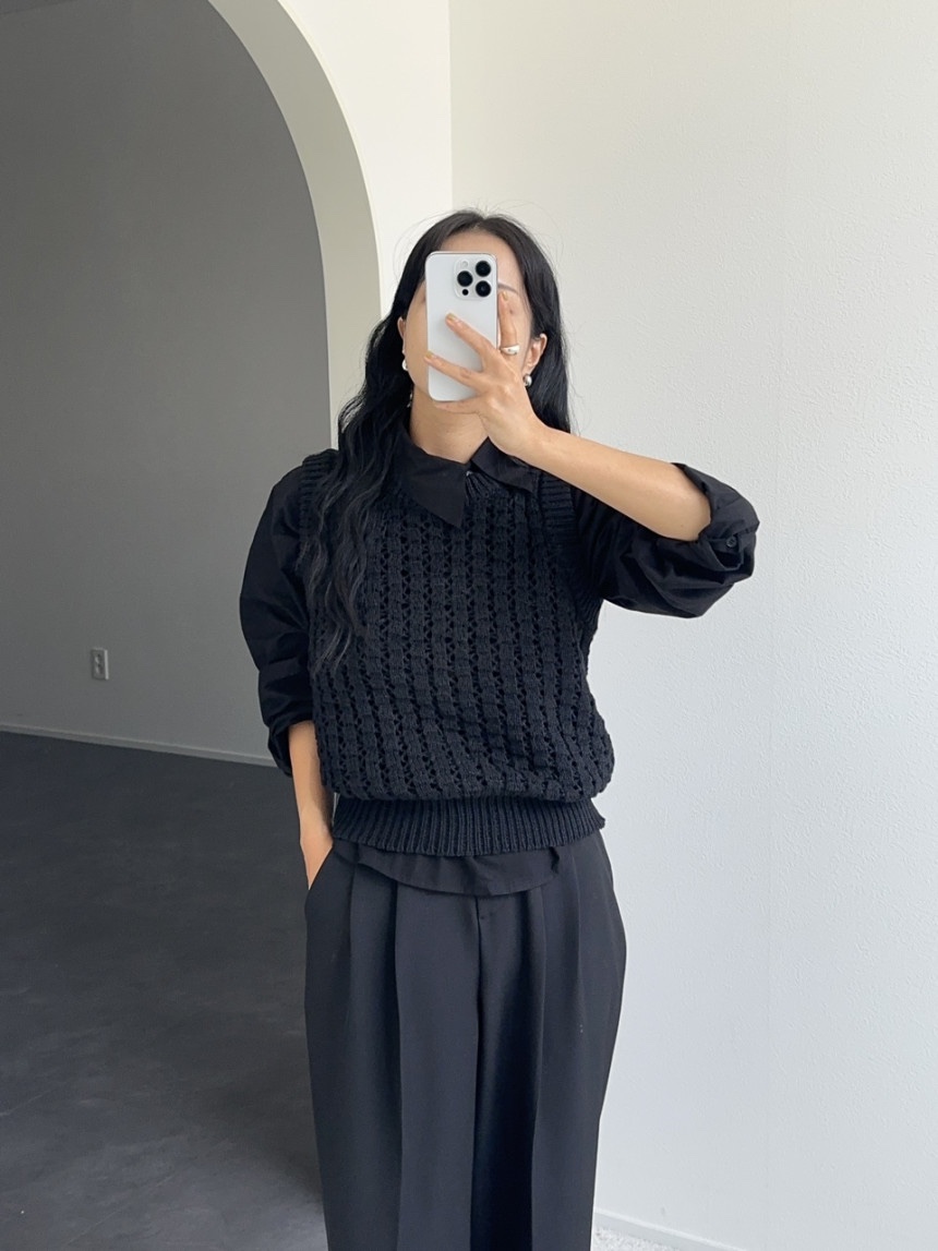 BONHEUR直郵韓國代購女裝新品時尚真品職業24秋冬吊帶背心透視BONHEUR-2件起吊帶/背心