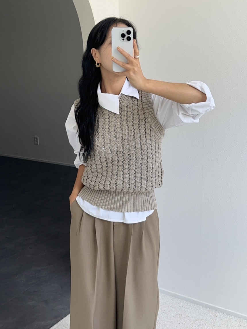 BONHEUR直郵韓國代購女裝新品時尚真品職業24秋冬吊帶背心透視BONHEUR-2件起吊帶/背心