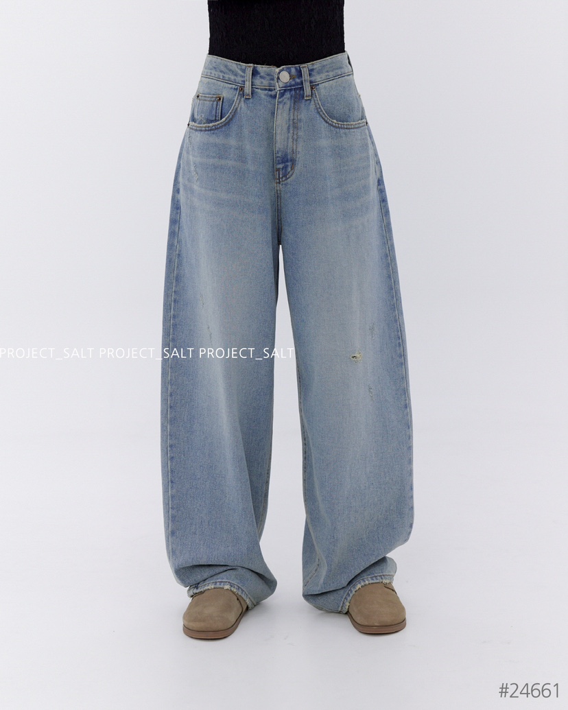 PROJECTSALT韓國直郵女裝新品休閑真品熱賣推薦24秋冬牛仔褲PROJECTSALT牛仔褲