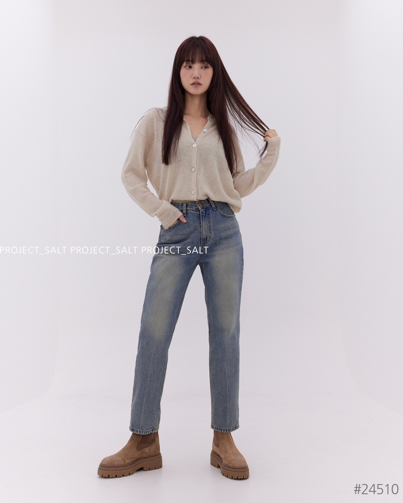 PROJECTSALT韓國直郵東大門實拍女裝新款人氣休閑真品牛仔褲PROJECTSALT牛仔褲