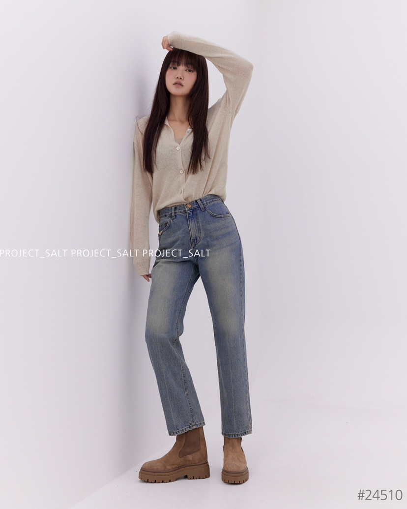 PROJECTSALT韓國直郵東大門實拍女裝新款人氣休閑真品牛仔褲PROJECTSALT牛仔褲