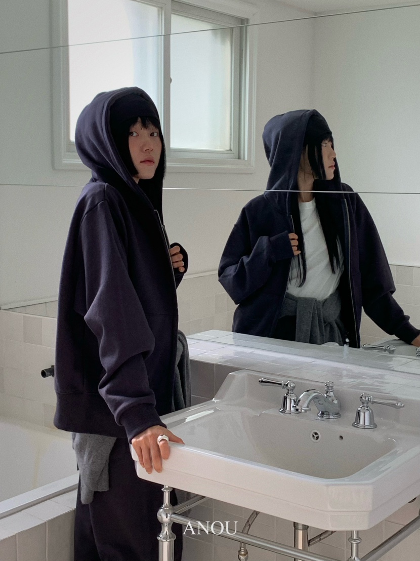 ANOU直郵韓國代購女裝新款人氣職業24秋冬休閑熱賣外套拉鏈ANOU外套