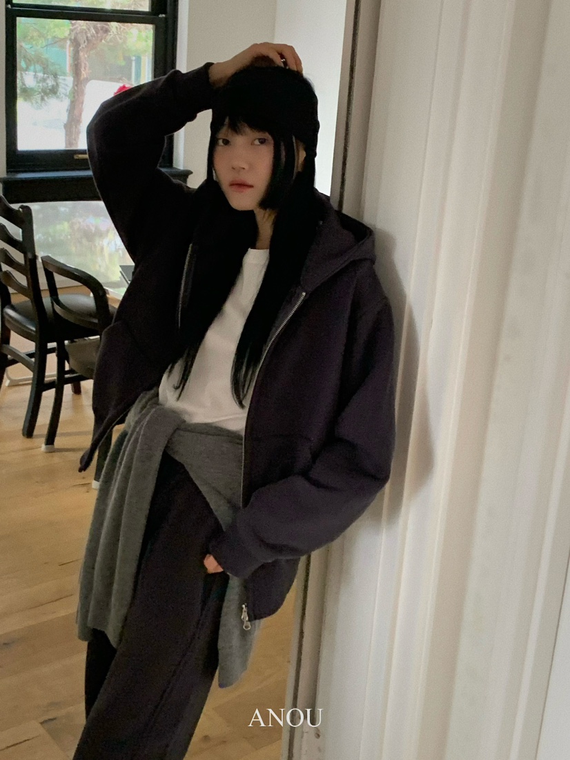 ANOU直郵韓國代購女裝新款人氣職業24秋冬休閑熱賣外套拉鏈ANOU外套