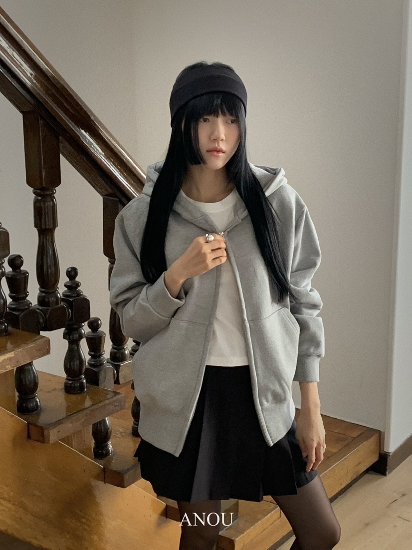 ANOU直郵韓國代購女裝新款人氣職業24秋冬休閑熱賣外套拉鏈ANOU外套