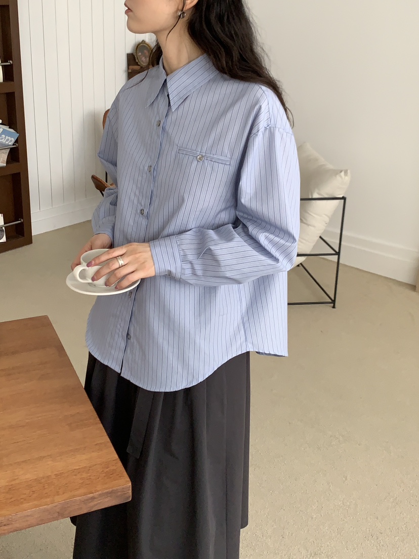 Sendtwo直郵韓國代購女裝新品時尚休閑24秋冬熱賣襯衫蕾絲衫SENDTWO襯衫/蕾絲衫