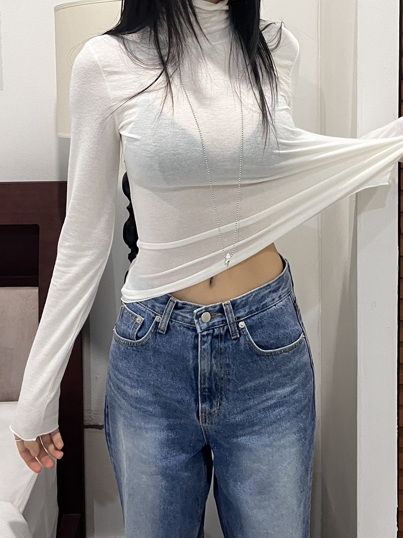 MARRON韓國直郵東大門實拍女裝新品熱賣休閑真品24秋冬長袖T恤PIN-UP長袖T恤