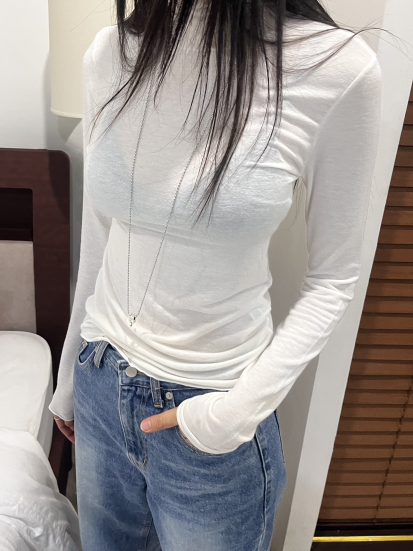 MARRON韓國直郵東大門實拍女裝新品熱賣休閑真品24秋冬長袖T恤PIN-UP長袖T恤