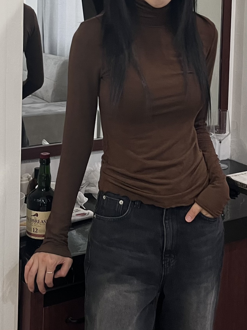 MARRON韓國直郵東大門實拍女裝新品熱賣休閑真品24秋冬長袖T恤PIN-UP長袖T恤圖色3