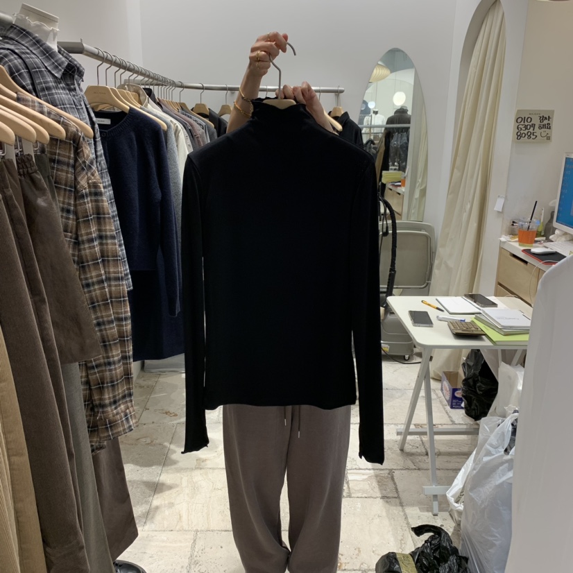 MAJDAN韓國直郵東大門實拍女裝新品24秋冬熱賣職業長袖T恤MAJDAN長袖T恤圖色3